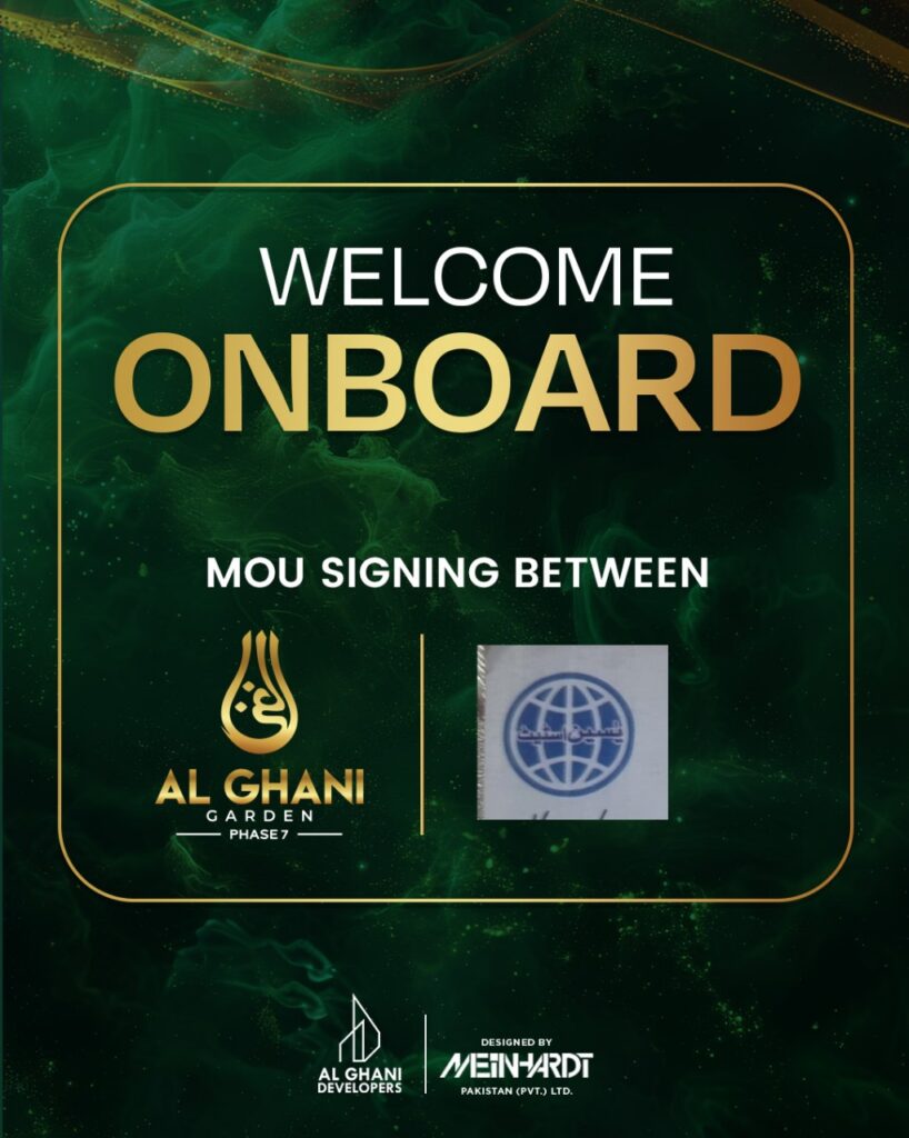 Al Ghani Garden Phase 7 Signs MOU with Yaseen Estate: A Strategic Step Toward a Smarter, Brighter Lahore